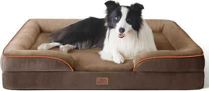 Bedsure Dog Sofa Bed Extra Large - Washable Orthopedic Dog Beds and Couch with Removable Flannel Zipper Cover, XL Plus Waterproof Human Dog Bed for Adults, Squre Pet Bed - Sayby’s