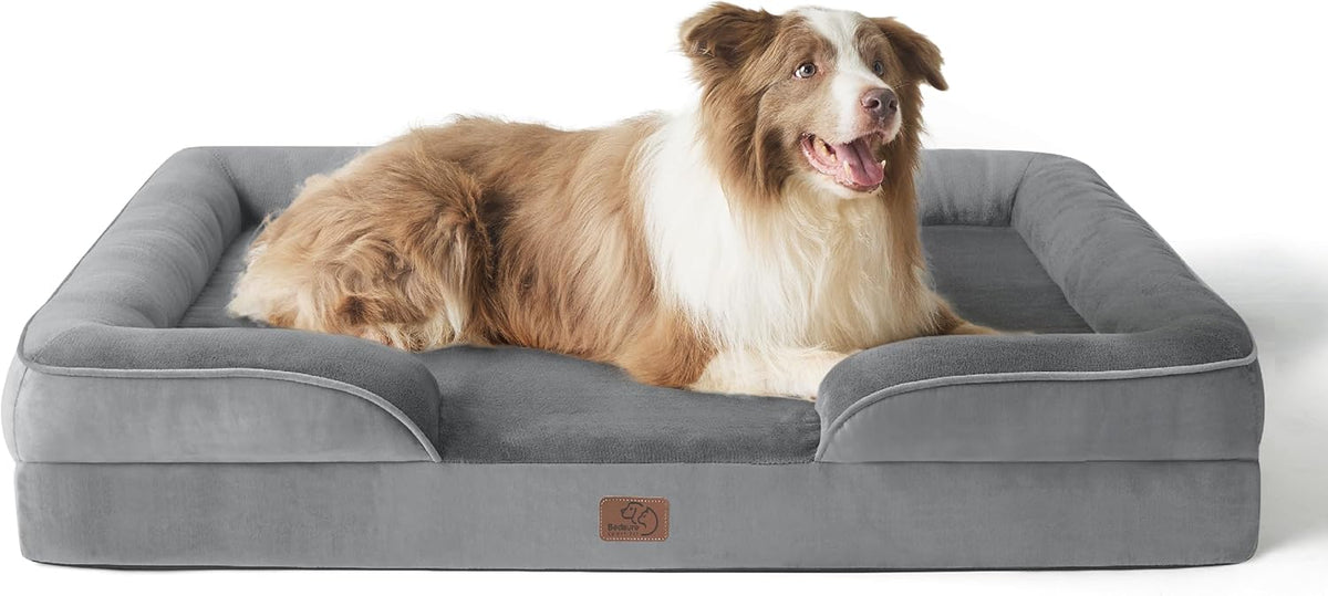 Bedsure Dog Sofa Bed Extra Large - Washable Orthopedic Dog Beds and Couch with Removable Flannel Zipper Cover, XL Plus Waterproof Human Dog Bed for Adults, Squre Pet Bed - Sayby’s