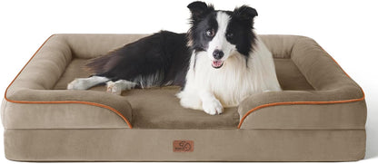Bedsure Dog Sofa Bed Extra Large - Washable Orthopedic Dog Beds and Couch with Removable Flannel Zipper Cover, XL Plus Waterproof Human Dog Bed for Adults, Squre Pet Bed - Sayby’s