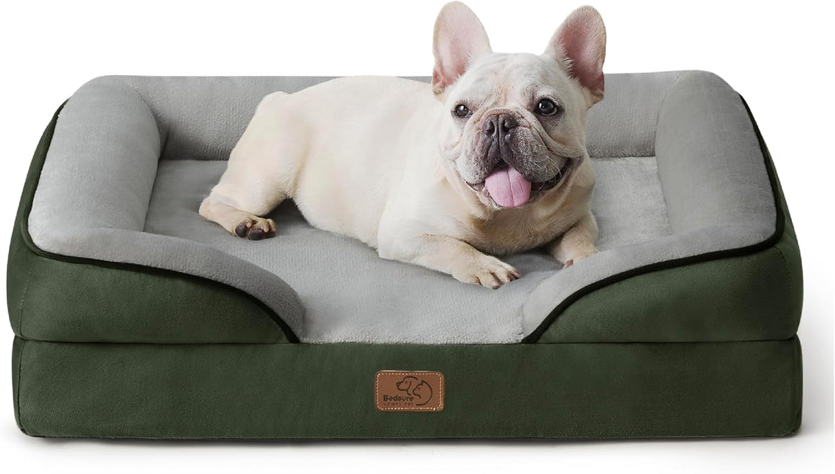 Bedsure Dog Sofa Bed Extra Large - Washable Orthopedic Dog Beds and Couch with Removable Flannel Zipper Cover, XL Plus Waterproof Human Dog Bed for Adults, Squre Pet Bed - Sayby’s
