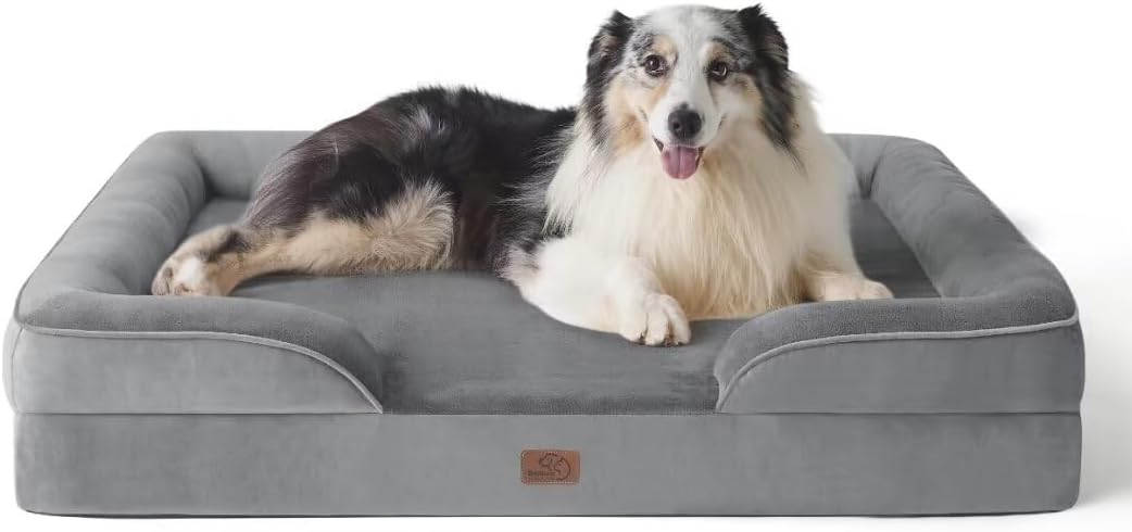 Bedsure Dog Sofa Bed Extra Large - Washable Orthopedic Dog Beds and Couch with Removable Flannel Zipper Cover, XL Plus Waterproof Human Dog Bed for Adults, Squre Pet Bed - Sayby’s
