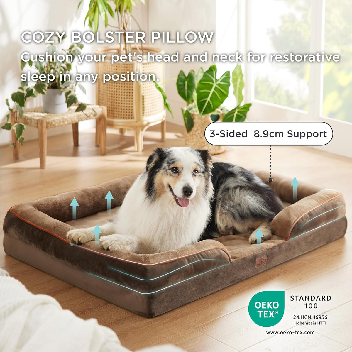 Bedsure Dog Sofa Bed Extra Large - Washable Orthopedic Dog Beds and Couch with Removable Flannel Zipper Cover, XL Plus Waterproof Human Dog Bed for Adults, Squre Pet Bed - Sayby’s