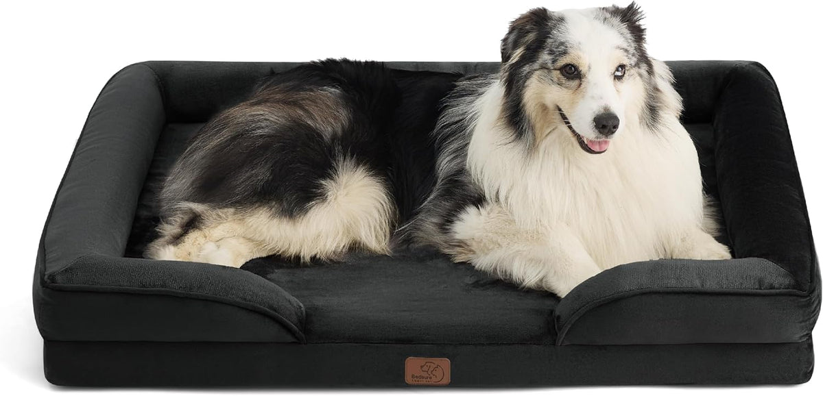 Bedsure Dog Sofa Bed Extra Large - Washable Orthopedic Dog Beds and Couch with Removable Flannel Zipper Cover, XL Plus Waterproof Human Dog Bed for Adults, Squre Pet Bed - Sayby’s