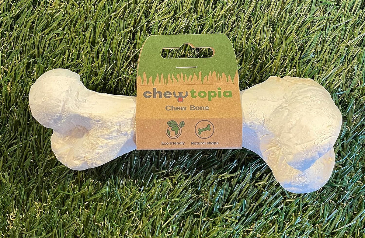 Bone Chew Toy for Dogs, Hardwearing, Durable Boredom Buster Dog Toy, Strong and Tough Toy for Dogs. Made in the UK. Made from Recycled Plastics. Helps Reduce Seperation Anxiety. - Sayby’s