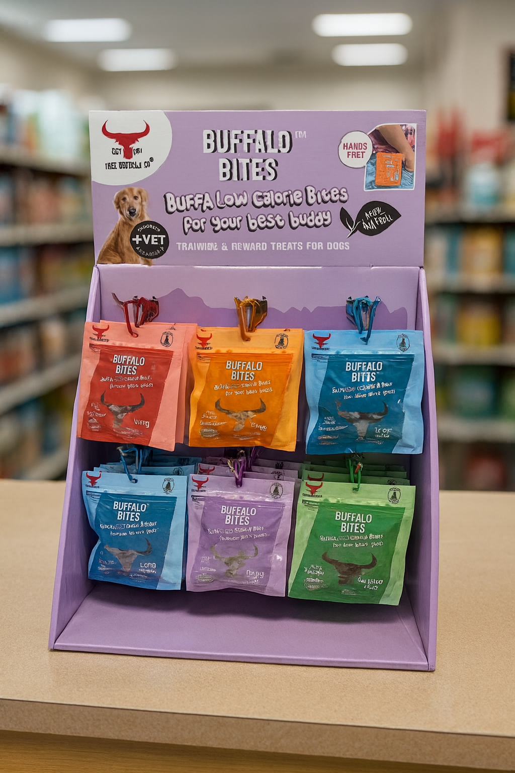 BUFFALO BITES MINI STAND DEAL (3 Cases of Each plus display stand) - Sayby’s