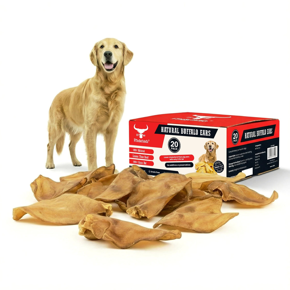 Buffalo Ears - Dog Treats - 10 Ears Pack - Sayby’s