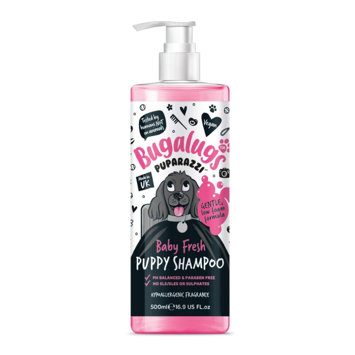 BUGALUGS Baby Fresh Dog Shampoo grooming products for smelly dogs with baby powder scent, best puppy shampoo, Vegan pet shampoo professional (625ml) - Sayby’s