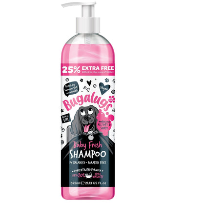 BUGALUGS Baby Fresh Dog Shampoo grooming products for smelly dogs with baby powder scent, best puppy shampoo, Vegan pet shampoo professional (625ml) - Sayby’s