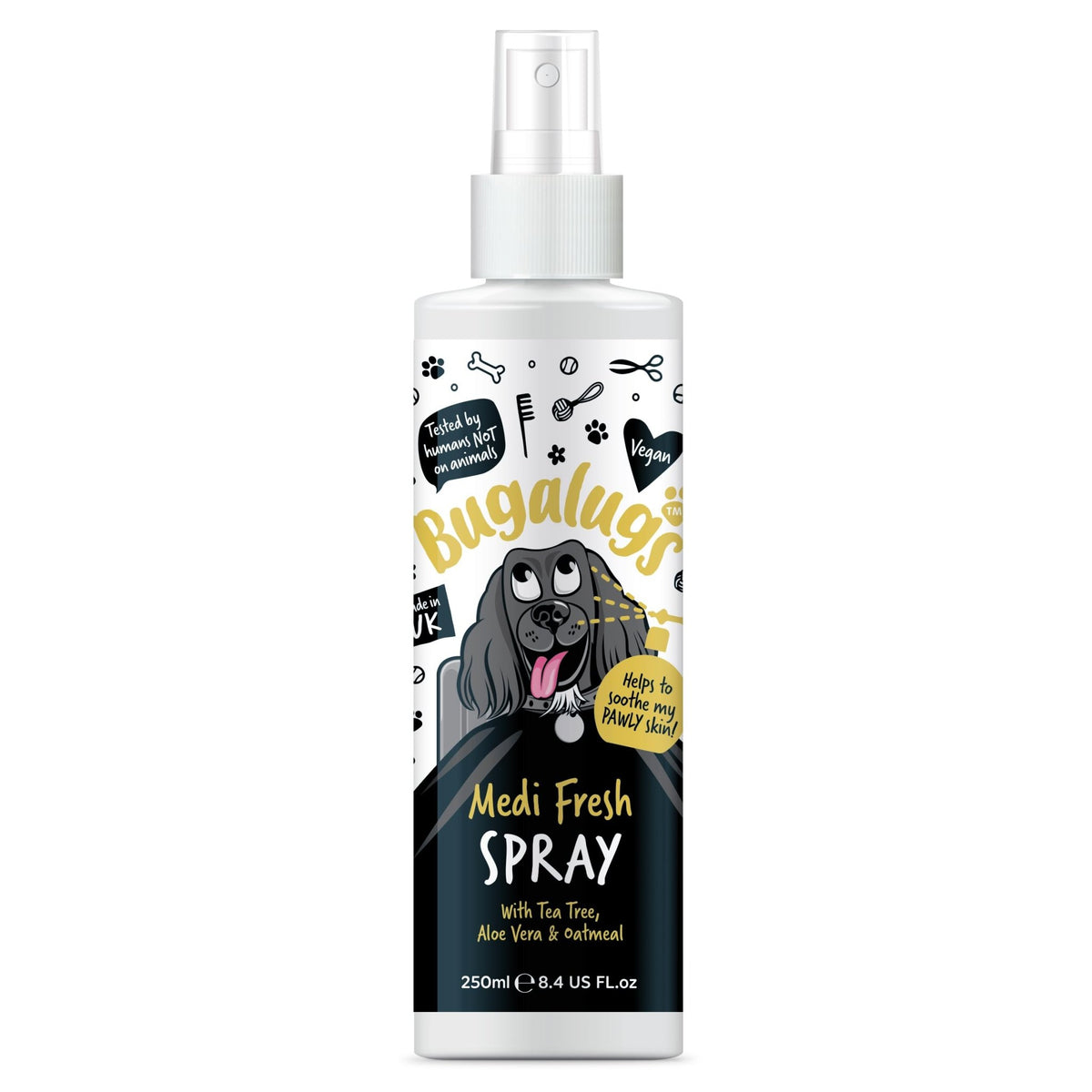 BUGALUGS Dog Shampoo for Itchy Skin, Medi Fresh Natural Safe Sensitive Formula - Soothing Skin Cooling For Skin Irritation and anti itch - Sayby’s
