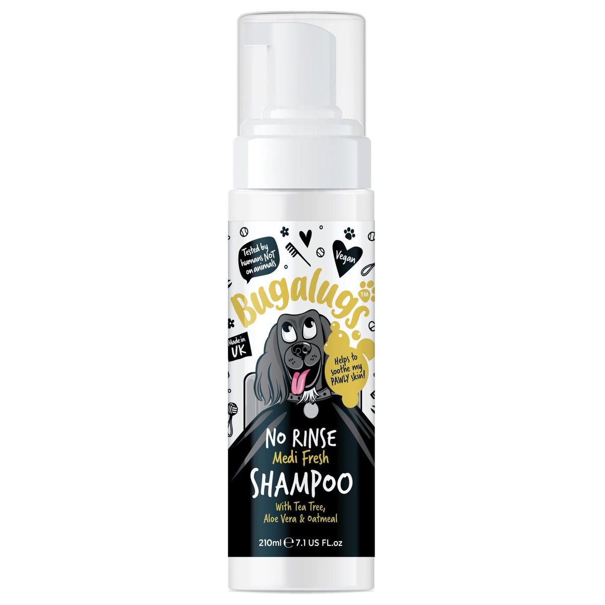 BUGALUGS Dog Shampoo for Itchy Skin, Medi Fresh Natural Safe Sensitive Formula - Soothing Skin Cooling For Skin Irritation and anti itch - Sayby’s