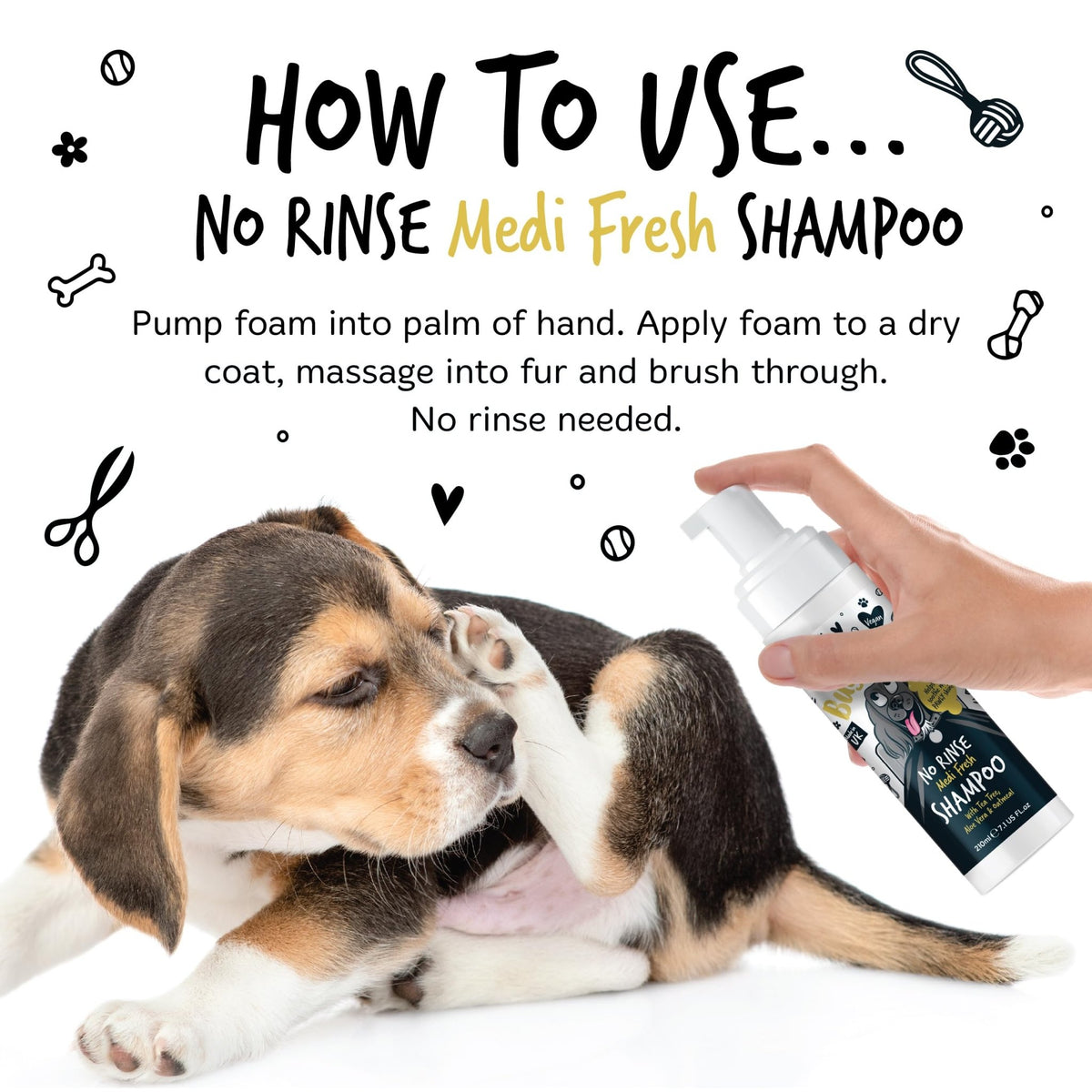 BUGALUGS Dog Shampoo for Itchy Skin, Medi Fresh Natural Safe Sensitive Formula - Soothing Skin Cooling For Skin Irritation and anti itch - Sayby’s