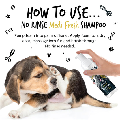 BUGALUGS Dog Shampoo for Itchy Skin, Medi Fresh Natural Safe Sensitive Formula - Soothing Skin Cooling For Skin Irritation and anti itch - Sayby’s