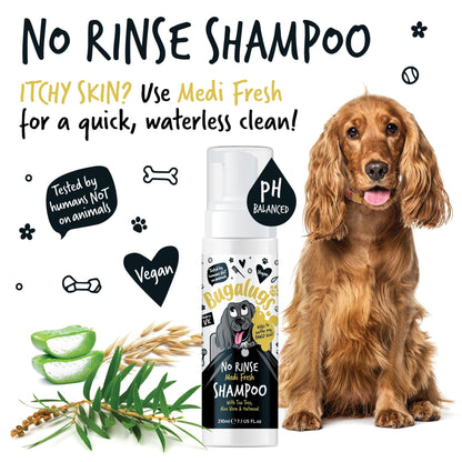 BUGALUGS Dog Shampoo for Itchy Skin, Medi Fresh Natural Safe Sensitive Formula - Soothing Skin Cooling For Skin Irritation and anti itch - Sayby’s