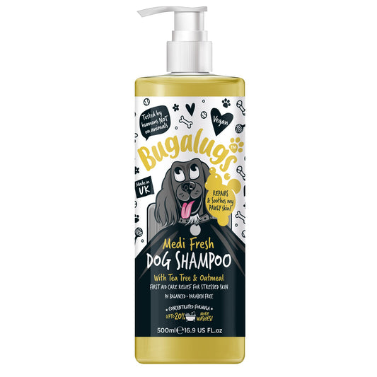 BUGALUGS Dog Shampoo for Itchy Skin, Medi Fresh Natural Safe Sensitive Formula - Soothing Skin Cooling For Skin Irritation and anti itch - Sayby’s