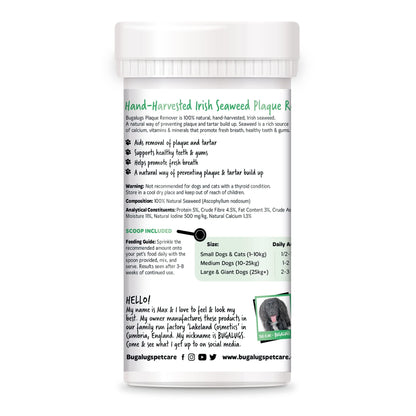 BUGALUGS Plaque Off Remover for Dog 70g Teeth & Bad Breath 100% Natural | Plaque Off Dogs No Need for Dog Toothbrush or Dog Toothpaste | Remove Dog Bad Breath & Plaque Remover for Dogs & Cats (70g) - Sayby’s