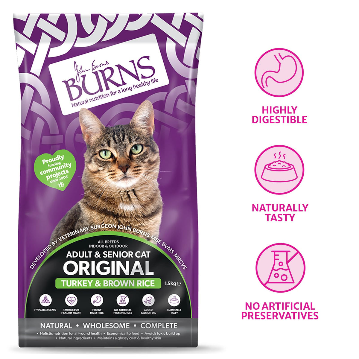 Burns Pet Nutrition Cat Food Sensitive Duck and Potato Grain Free 1.5 kg - Sayby’s