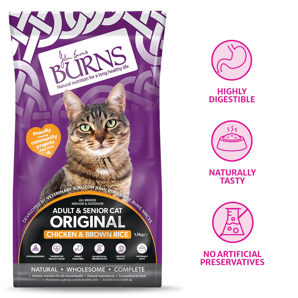 Burns Pet Nutrition Cat Food Sensitive Duck and Potato Grain Free 1.5 kg - Sayby’s