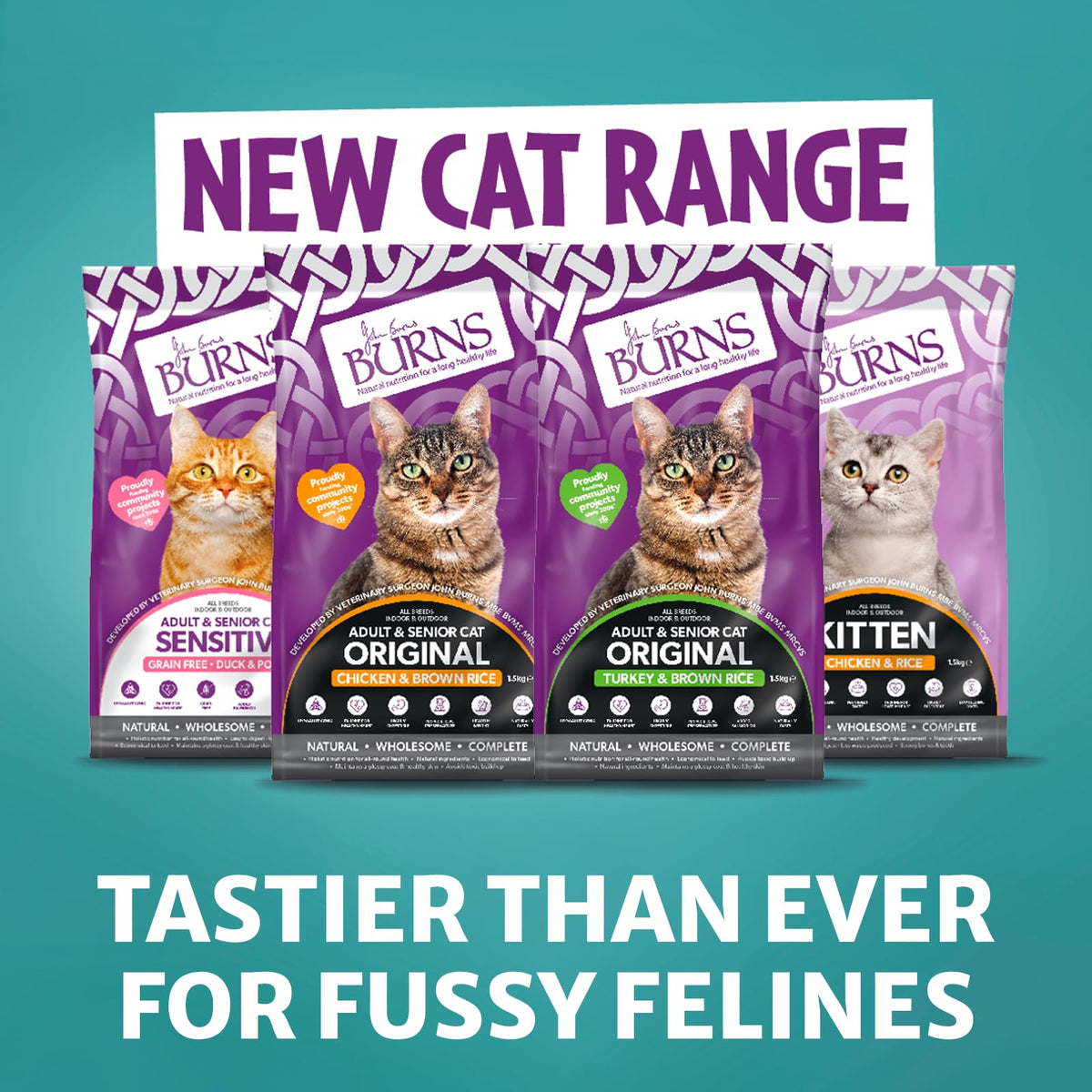 Burns Pet Nutrition Cat Food Sensitive Duck and Potato Grain Free 1.5 kg - Sayby’s