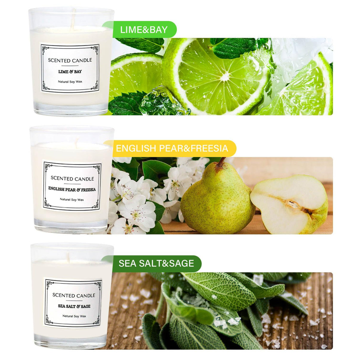 Candles Gifts for Women, Scented Candles Gift Sets, Perfect for Birthdays, Valentine's Day, Mother's Day, Christmas, Yoga, Spa - Sayby’s
