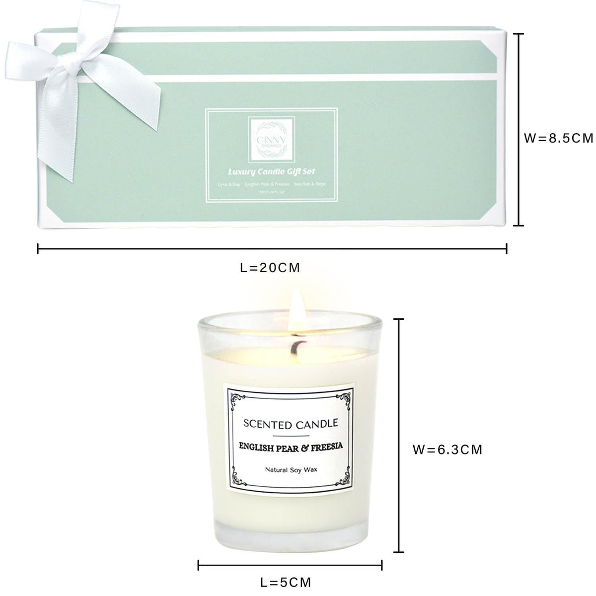 Candles Gifts for Women, Scented Candles Gift Sets, Perfect for Birthdays, Valentine's Day, Mother's Day, Christmas, Yoga, Spa - Sayby’s