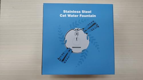 Cat Water Fountain for Drinking: Stainless Steel Cat Fountain - 2.6L Water Fountains Cats Bowl automatic - Silent Pet Water Fountain Indoor - Pet Drinking Fountain with Visible Water Level Window - Sayby’s