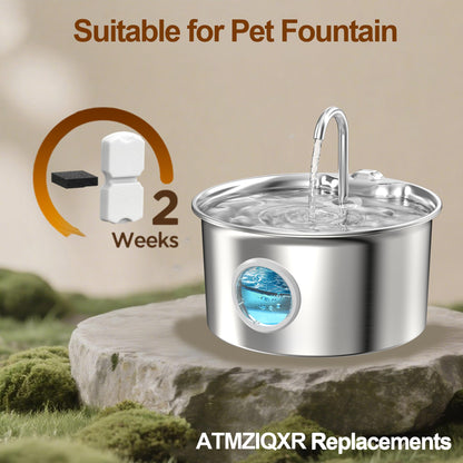 Cat Water Fountain for Drinking: Stainless Steel Cat Fountain - 2.6L Water Fountains Cats Bowl automatic - Silent Pet Water Fountain Indoor - Pet Drinking Fountain with Visible Water Level Window - Sayby’s