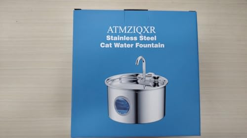 Cat Water Fountain for Drinking: Stainless Steel Cat Fountain - 2.6L Water Fountains Cats Bowl automatic - Silent Pet Water Fountain Indoor - Pet Drinking Fountain with Visible Water Level Window - Sayby’s