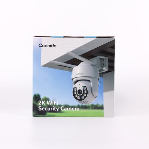 Codnida 2K Security Camera Outdoor, 360° PTZ WiFi Camera, CCTV Camera with 24/7 Recording, PIR Human Detection, Sound and Light Alarm, Support 16-128G SD Card, Works with Alexa - Sayby’s