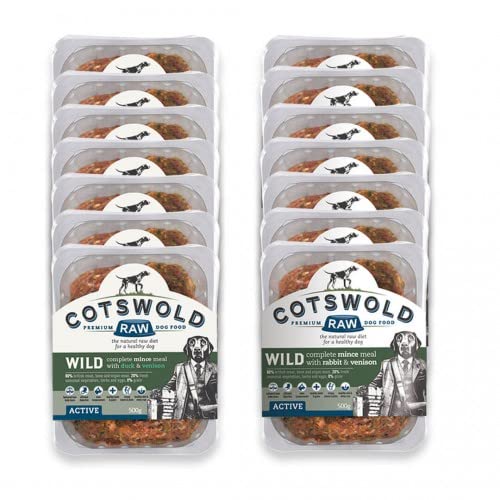 Cotswold RAW Raw Dog Food, Active 80/20 Mince, Adult Dog Food, BARF Premium British Meat Raw for All Dogs, Frozen Meal, Chicken and Turkey Mince - 7kg - Sayby’s