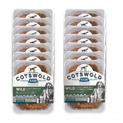 Cotswold RAW Raw Dog Food, Active 80/20 Mince, Adult Dog Food, BARF Premium British Meat Raw for All Dogs, Frozen Meal, Chicken and Turkey Mince - 7kg - Sayby’s