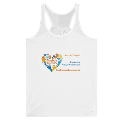 Customisable Women's Flowy Racerback Tank Top - Your Design, Logo, or Photo. FREE DELIVERY - Sayby’s