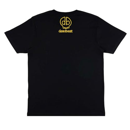 DB DEADBEAT Lucky Cat Rock and Roll Motif Screen Printed Eco-Friendly Unisex Black T-Shirt for Men, Women and Teens. - Sayby’s