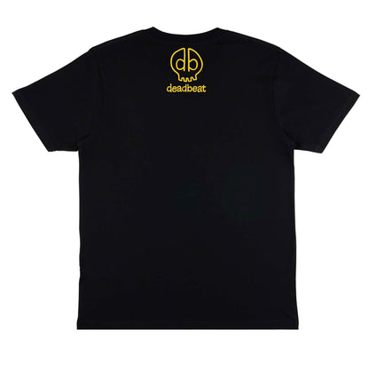 DB DEADBEAT Lucky Cat Rock and Roll Motif Screen Printed Eco-Friendly Unisex Black T-Shirt for Men, Women and Teens. - Sayby’s