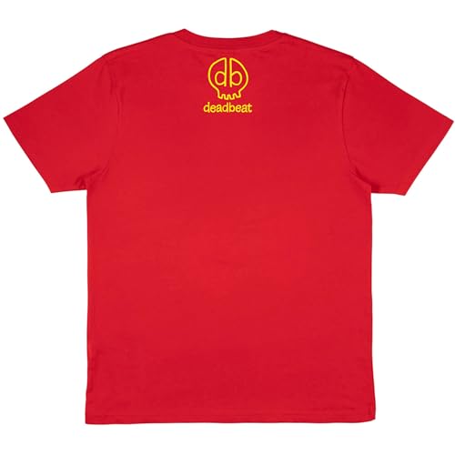 DB DEADBEAT Lucky Cat Rock and Roll Motif Screen Printed Eco-Friendly Unisex Red T-Shirt for Men, Women and Teens. - Sayby’s