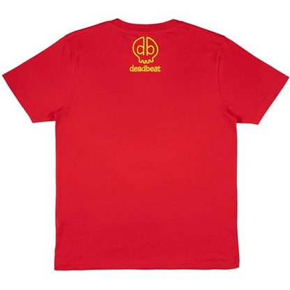 DB DEADBEAT Lucky Cat Rock and Roll Motif Screen Printed Eco-Friendly Unisex Red T-Shirt for Men, Women and Teens. - Sayby’s
