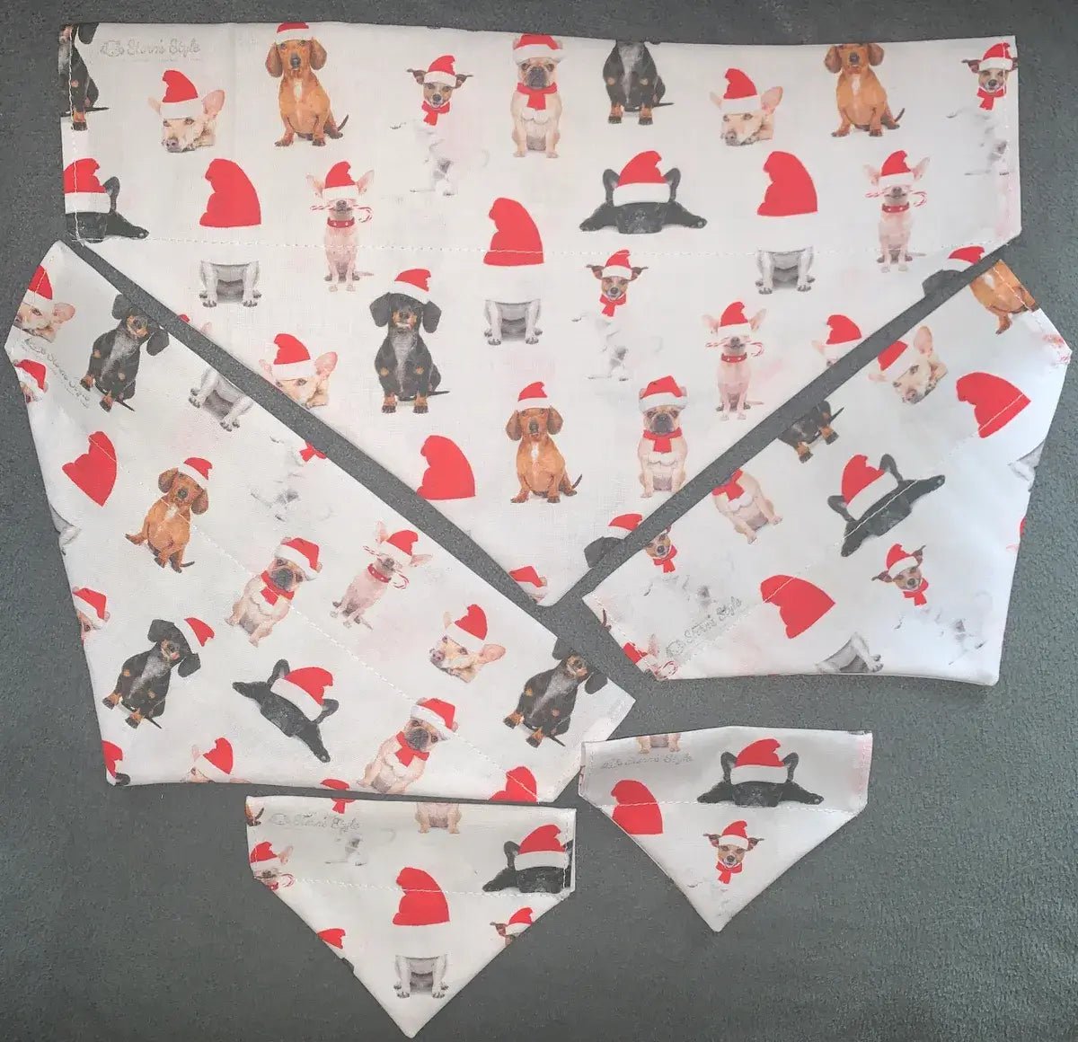 Dogs In Santa Hats Pet Bandanas - Dog Cat - Sayby’s
