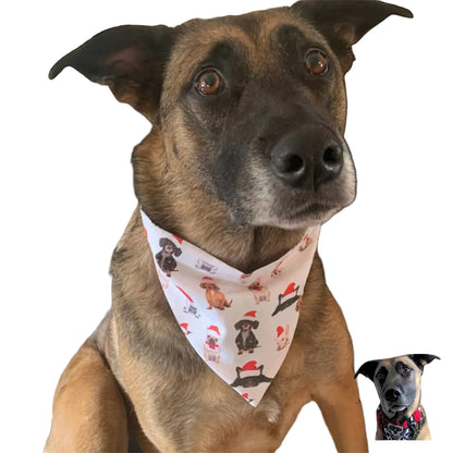 Dogs In Santa Hats Pet Bandanas - Dog Cat - Sayby’s