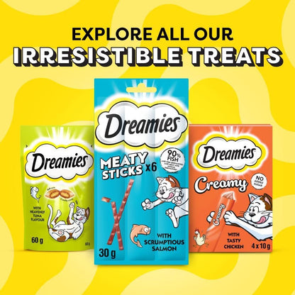 DREAMIES - Cat Treats - 12 x 60g - Multipack Biscuits - Variety Snack Box - 12 Pouches - Sayby’s