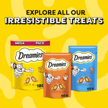 DREAMIES - Cat Treats - 12 x 60g - Multipack Biscuits - Variety Snack Box - 12 Pouches - Sayby’s
