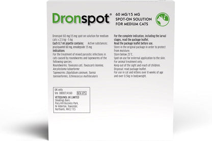 Dronspot Worming Spot On For Medium Cats (2.5-5kg) - Sayby’s