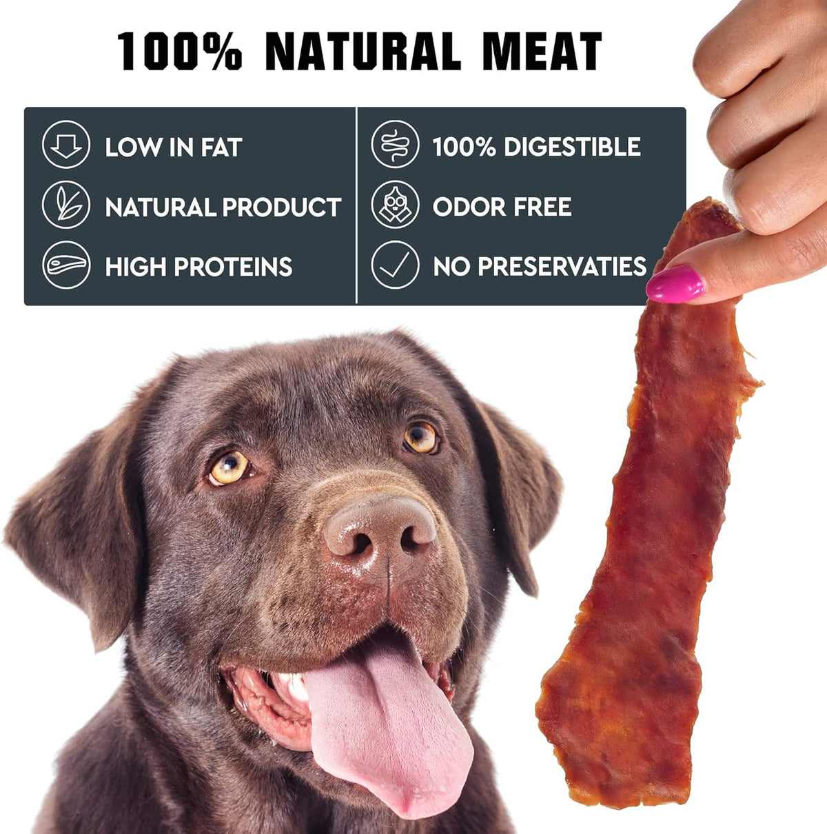 Duck Jerky Dog Treats - Human Grade Pet Snacks - Natural High Protein Meat Dried Strips - Best Chews for Training Small & Large Dogs - Bulk Soft Pack - Sayby’s