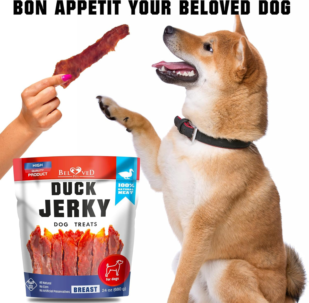 Duck Jerky Dog Treats - Human Grade Pet Snacks - Natural High Protein Meat Dried Strips - Best Chews for Training Small & Large Dogs - Bulk Soft Pack - Sayby’s