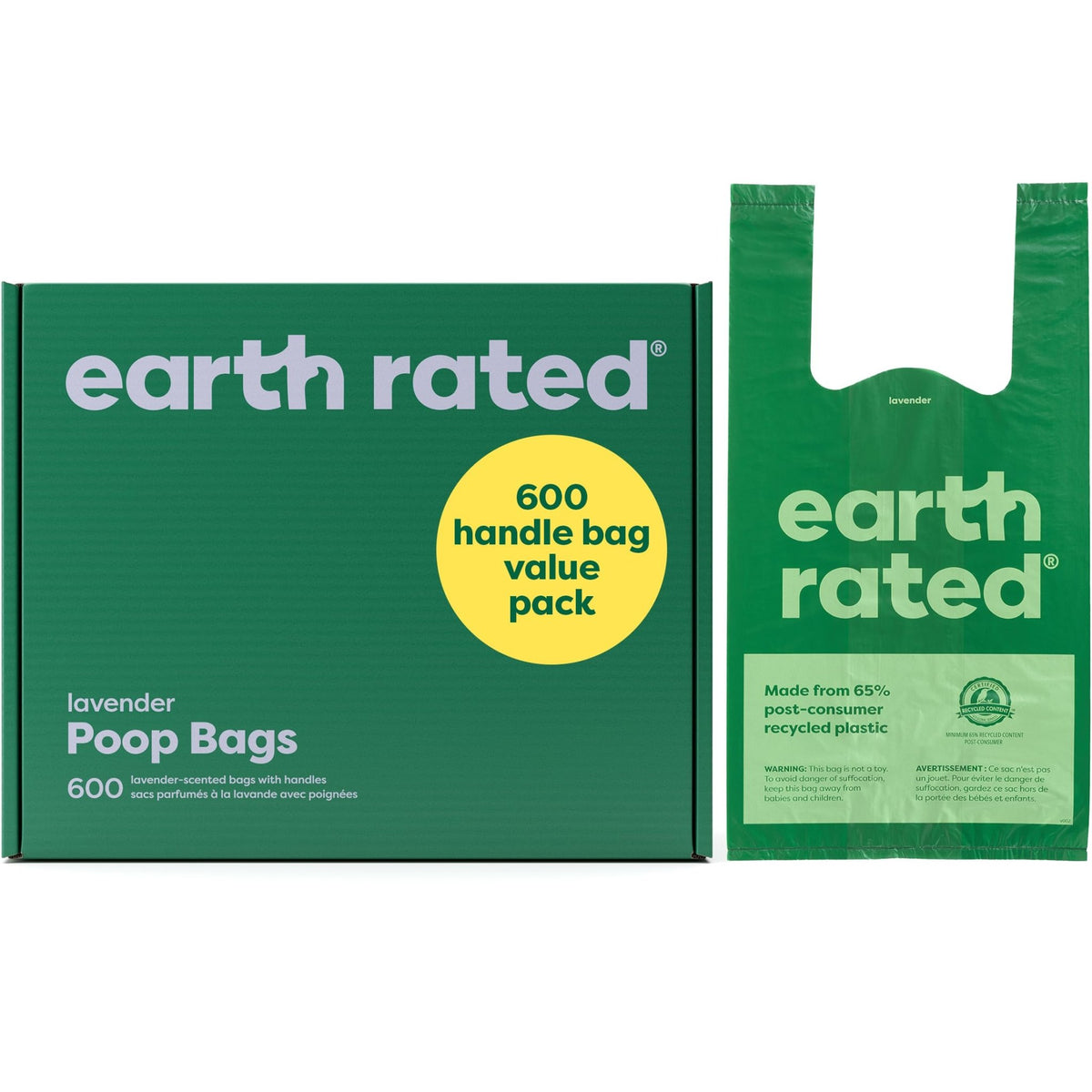 Earth Rated Dog Poop Bags with Tie Handles on Refill Rolls, Extra Wide, Easy-Tie Opening, Guaranteed Leak-Proof, Unscented, 105 Count - Sayby’s