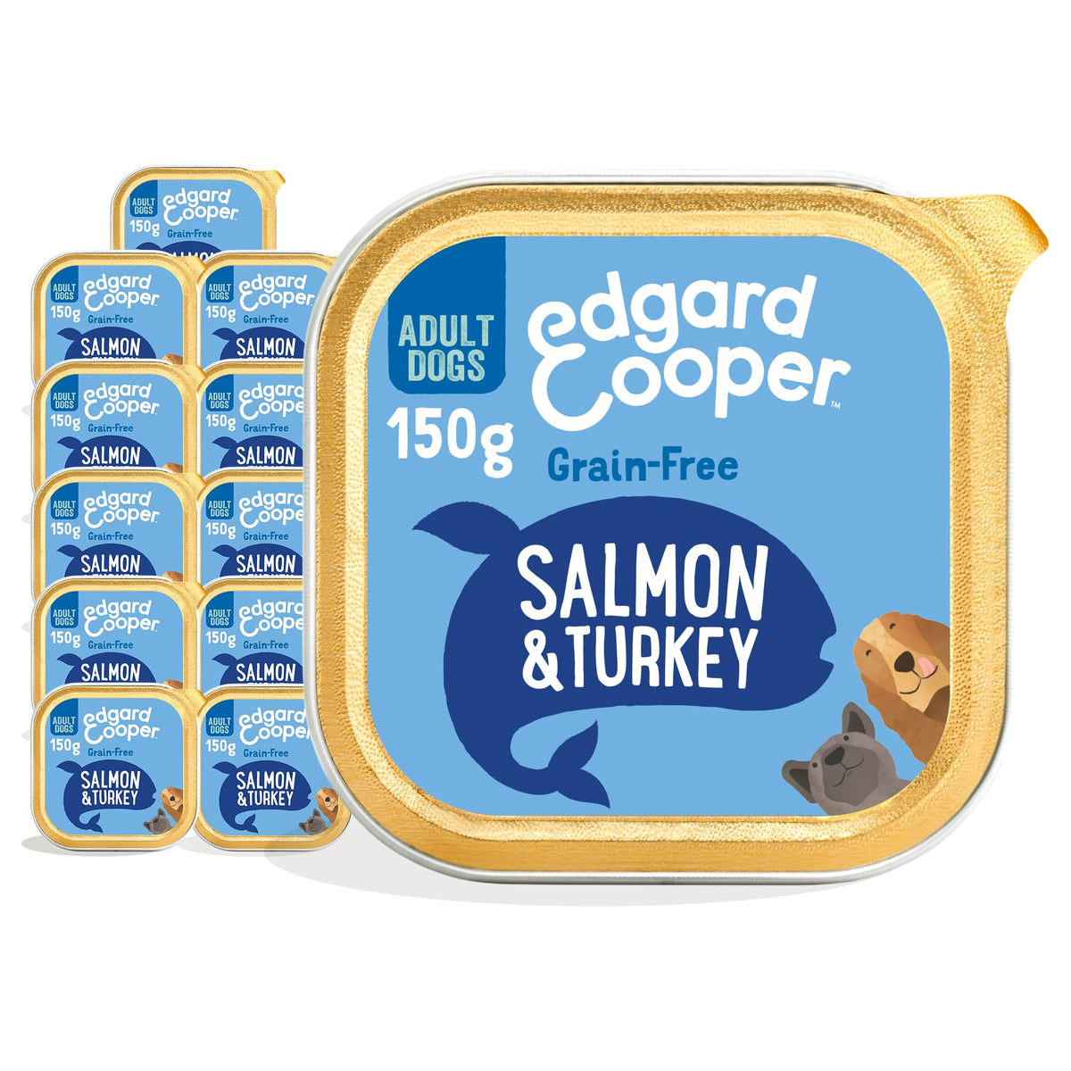 Edgard Cooper Grain-Free Wet Dog Food for Adult Dogs, (11 x 150g), Natural Dogs Food in Cup with Fresh Meat & Amino Acids, Gluten-Free, High Protein - Sayby’s