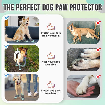 Eyein Dog Boots Paw Protector, Breathable Dog Boots for Injured Paws Waterproof, Dual Adjustable Washable Non-Slip Dog Shoes for Walking, Reflective Dog Shoes for Small Medium Large Dogs(2pcs) - Sayby’s