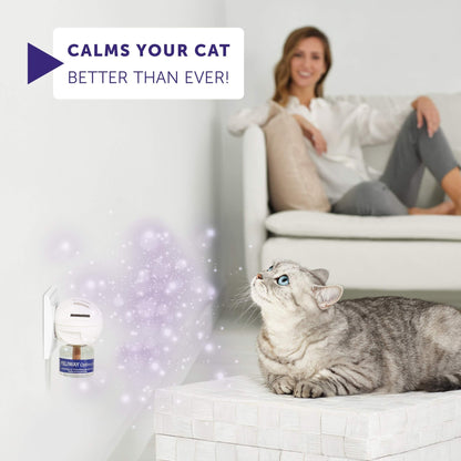 FELIWAY Optimum 30 Day Cat Calming Odourless Plug In Pheromone Diffuser Starter Kit, 48ml - Helps Solve Signs of Stress in Cats & Kittens, Veterinary Recommended, Drug-free, Clinically Proven - Sayby’s