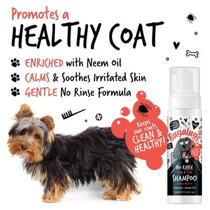 Flea and Tick Dog Shampoo by Bugalugs, Works on Smelly Puppies & Dogs, Contains Neem Oil PH Balanced Vegan Used by Professional Groom (Shampoo 500ml) - Sayby’s