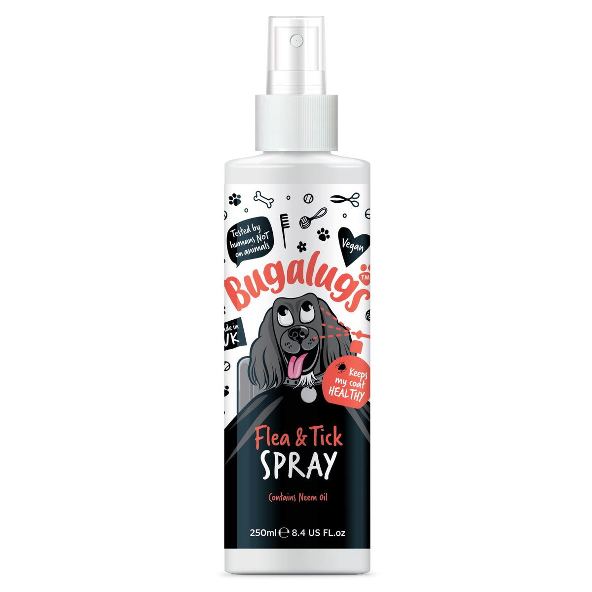 Flea and Tick Dog Shampoo by Bugalugs, Works on Smelly Puppies & Dogs, Contains Neem Oil PH Balanced Vegan Used by Professional Groom (Shampoo 500ml) - Sayby’s