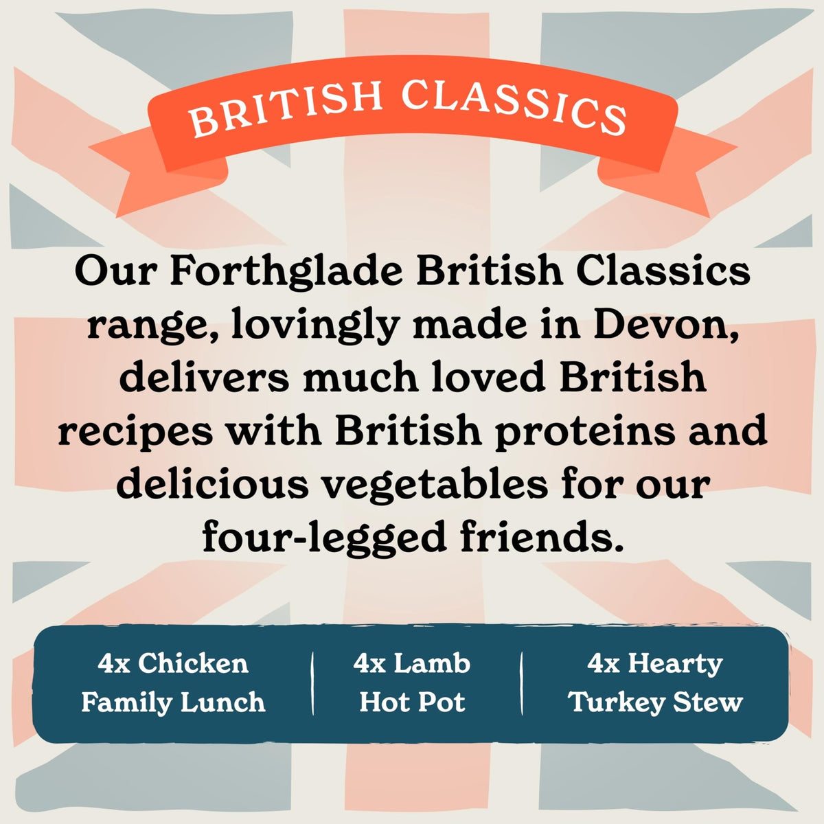 Forthglade British Classics Wet Dog Food Variety Pack (12 x 395g Trays) - Grain Free & Hypoallergenic Dog Food, Adult 1 Year+, Chicken, Lamb and Beef with Vegetables, Stomach Sensitive Meals - Sayby’s