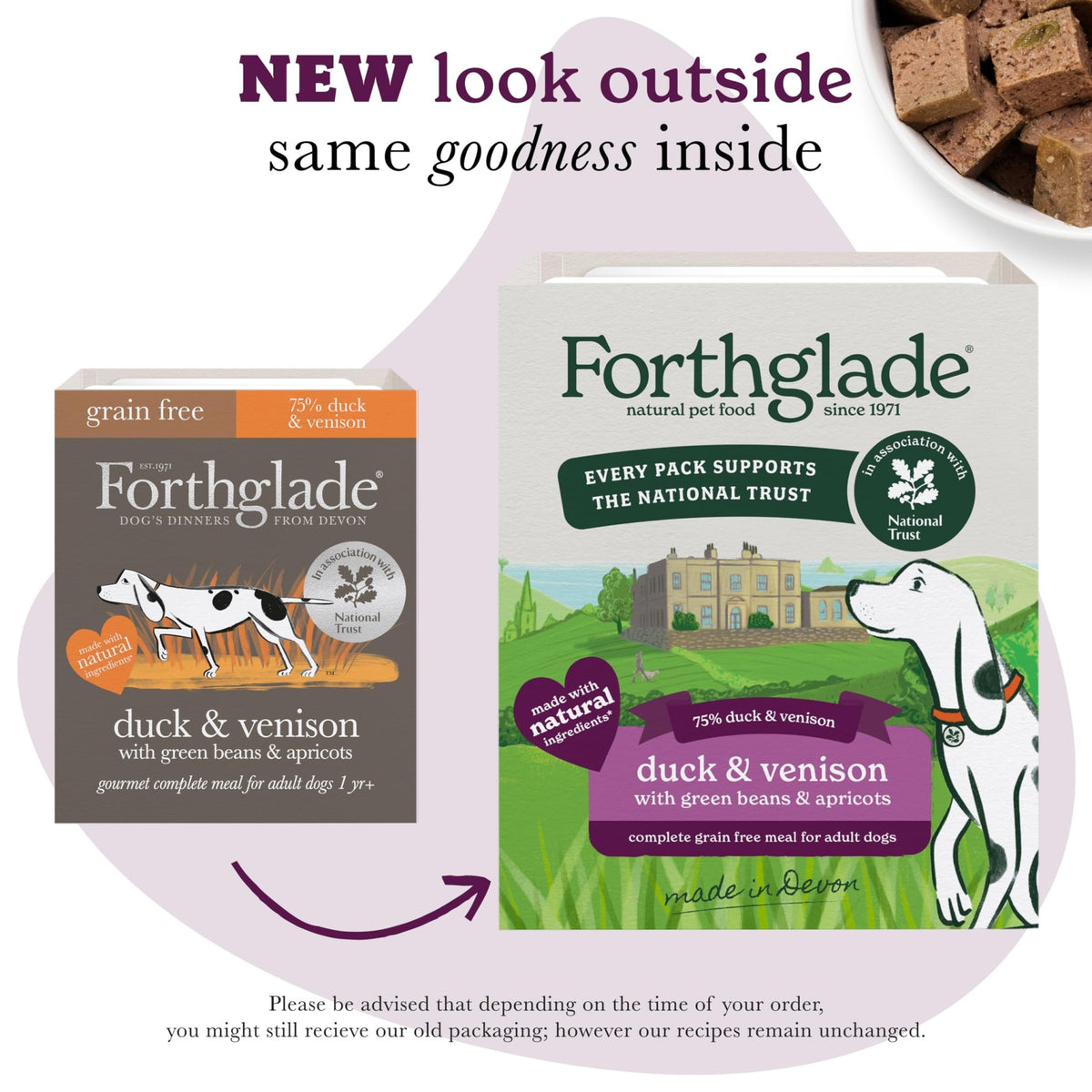 Forthglade Wet Dog Food, National Trust Variety Pack - Grain Free & Hypoallergenic Dog Food, Adult 1 Year+, Turkey & Goose and Duck & Venison, Stomach Sensitive, Natural Ingredients - Sayby’s